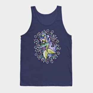 Cute Mermaid Flower Bed Tank Top